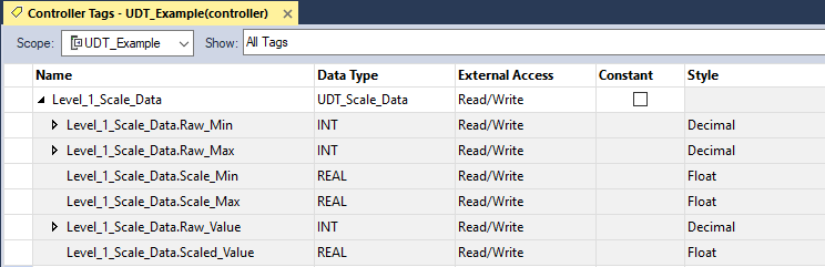Rockwell Allen Bradley Studio 5000 Creating User Defined Data